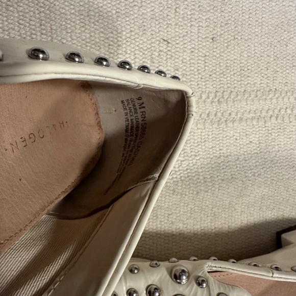 Halogen Nordstrom Women’s White Loafer Kaylee White Patent Leather Studded 9 - Picture 2 of 6